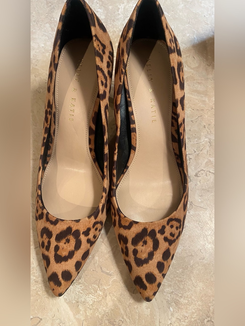 Kelly & Katie Leopard Print Pointed Toe Pumps - Brown & Black